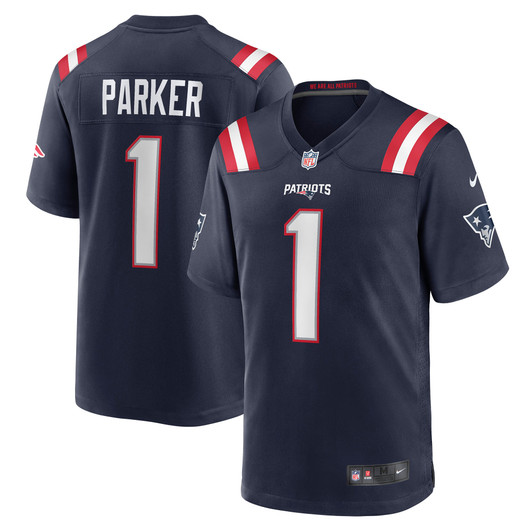 [FULLY STITCHED] New England Patriots Devante Parker Navy Style 4 Limited Football Jersey 