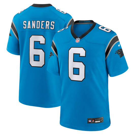 [FULLY STITCHED] Carolina Panthers Miles Sanders Blue Style 3 Limited Football Jersey 