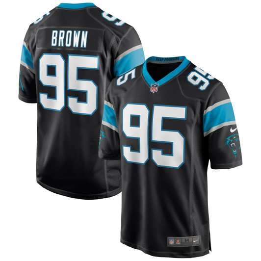 [FULLY STITCHED] Carolina Panthers Derrick Brown Black Style 2 Limited Football Jersey 