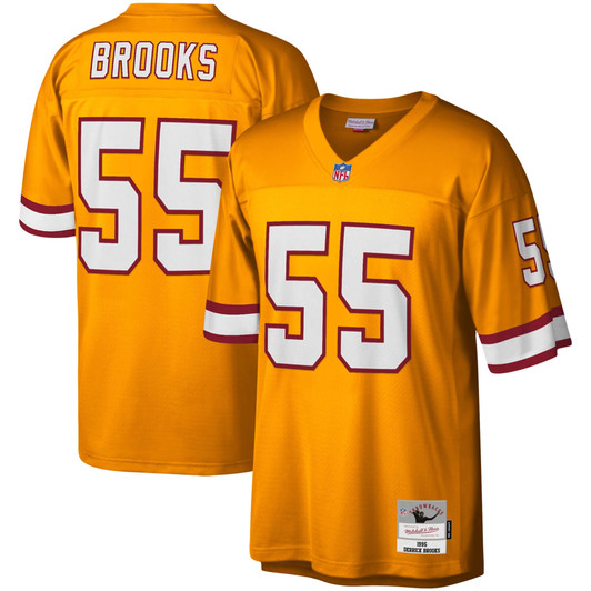 [FULLY STITCHED] Tampa Bay Buccaneers Derrick Brooks Big Tall 1995 Legacy Orange Limited Football Jersey 