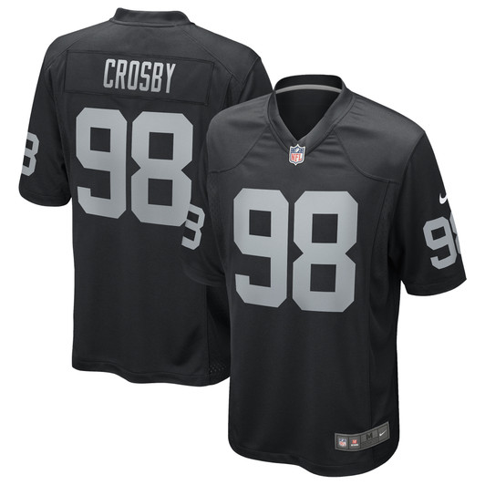 [FULLY STITCHED] Las Vegas Raiders Maxx Crosby Black Style 11 Limited Football Jersey 