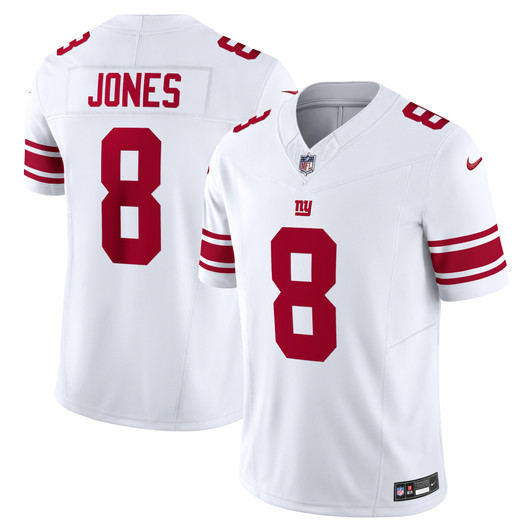 [FULLY STITCHED] New York Giants Daniel Jones White Style 3 Limited Football Jersey 