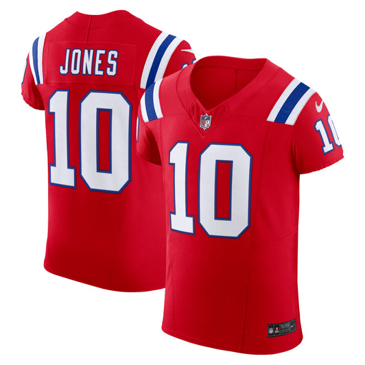 [FULLY STITCHED] New England Patriots Mac Jones Alternate Red Style 2 Limited Football Jersey 