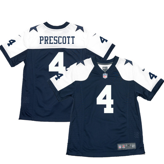 [FULLY STITCHED] Dallas Cowboys Dak Prescott Throwback Navy Limited Football Jersey 