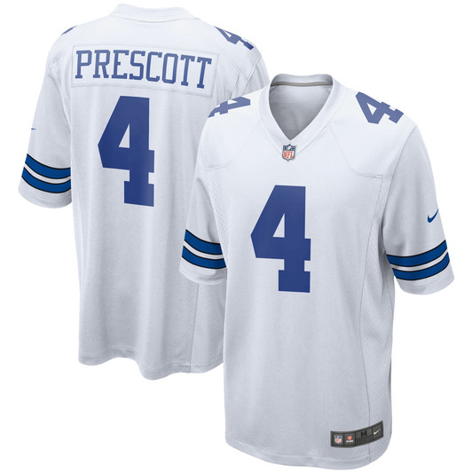 [FULLY STITCHED] Dallas Cowboys Dak Prescott White Style 6 Limited Football Jersey 