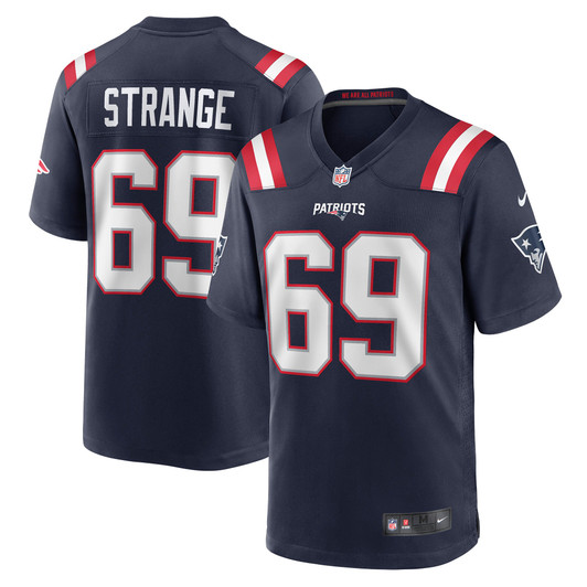 [FULLY STITCHED] New England Patriots Cole Strange Navy Style 3 Limited Football Jersey 
