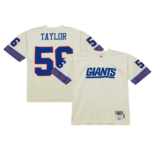 [FULLY STITCHED] New York Giants Lawrence Taylor Chainstitch Legacy Cream Limited Football Jersey 