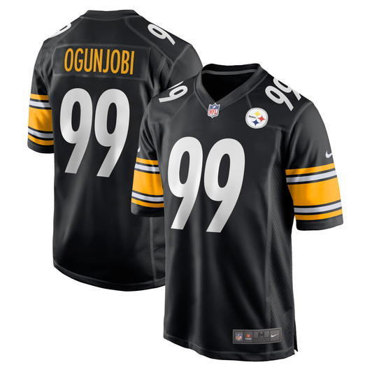 [FULLY STITCHED] Pittsburgh Steelers Larry Ogunjobi Black Style 5 Limited Football Jersey 