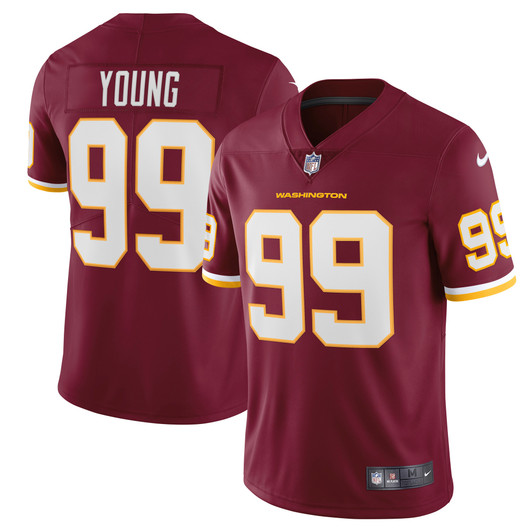 [FULLY STITCHED] Washington Football Team Chase Young Burgundy Style 2 Limited Football Jersey 