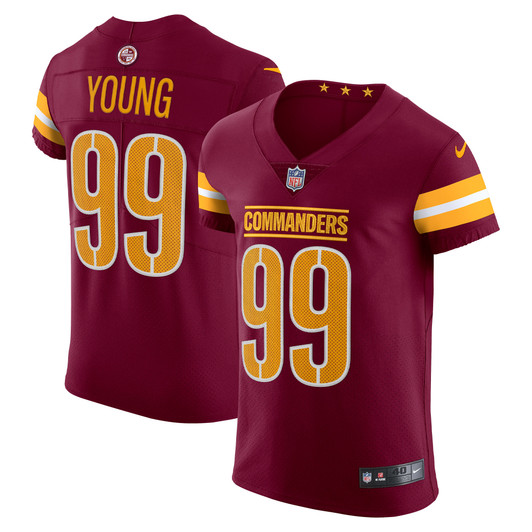 [FULLY STITCHED] Washington Commanders Chase Young Burgundy Style 11 Limited Football Jersey 