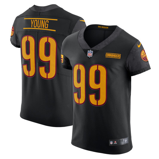 [FULLY STITCHED] Washington Commanders Chase Young Alternate Black Style 3 Limited Football Jersey 