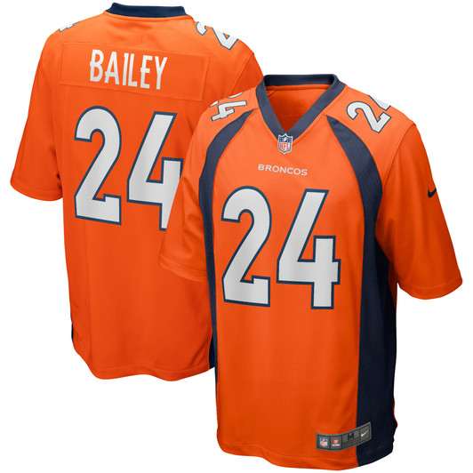 [FULLY STITCHED] Denver Broncos Champ Bailey Orange Style 2 Limited Football Jersey 