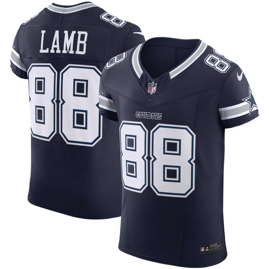[FULLY STITCHED] Dallas Cowboys Ceedee Lamb Navy Style 5 Limited Football Jersey 