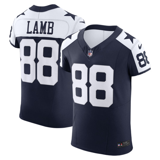 [FULLY STITCHED] Dallas Cowboys Ceedee Lamb Alternate Navy Style 3 Limited Football Jersey 
