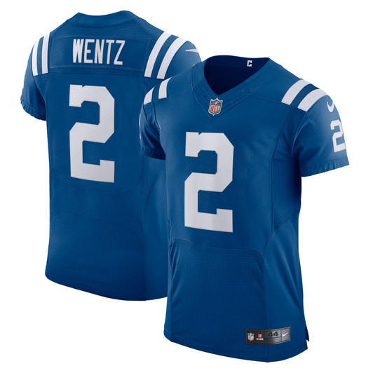 [FULLY STITCHED] Indianapolis Colts Carson Wentz Royal Limited Football Jersey 