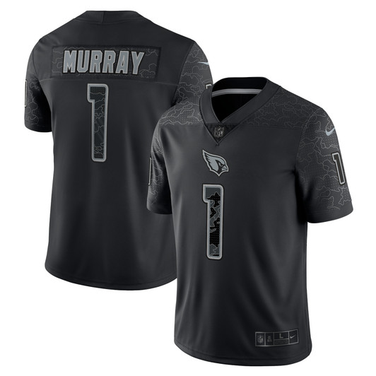 [FULLY STITCHED] Arizona Cardinals Kyler Murray Rflctv Black Limited Football Jersey 
