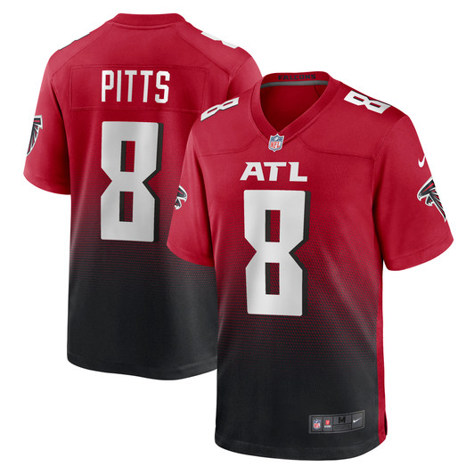 [FULLY STITCHED] Atlanta Falcons Kyle Pitts Alternate Red Style 2 Limited Football Jersey 