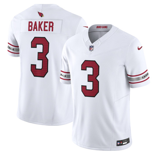 [FULLY STITCHED] Arizona Cardinals Budda Baker White Style 3 Limited Football Jersey 