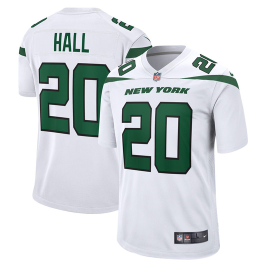 [FULLY STITCHED] New York Jets Breece Hall Away White Limited Football Jersey 