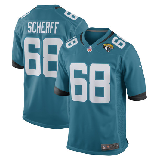 [FULLY STITCHED] Jacksonville Jaguars Brandon Scherff Teal Style 4 Limited Football Jersey 