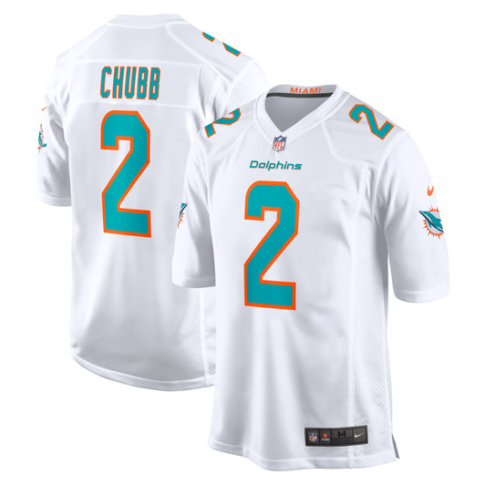 [FULLY STITCHED] Miami Dolphins Bradley Chubb White Style 2 Limited Football Jersey 