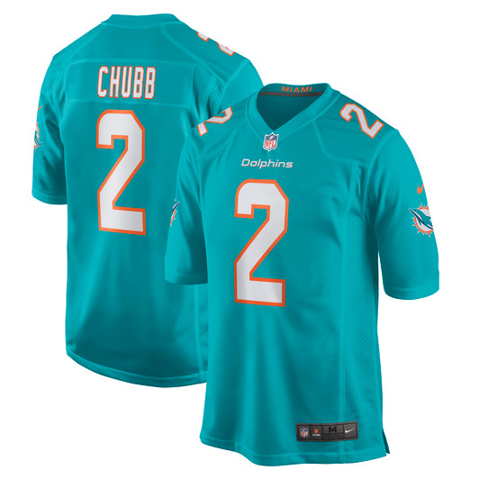 [FULLY STITCHED] Miami Dolphins Bradley Chubb Aqua Style 2 Limited Football Jersey 