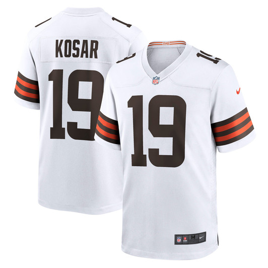 [FULLY STITCHED] Cleveland Browns Bernie Kosar Retired White Limited Football Jersey 