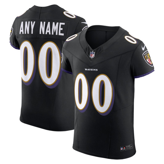 [FULLY STITCHED] Baltimore Ravens Black Style 2 Limited Football Jersey 