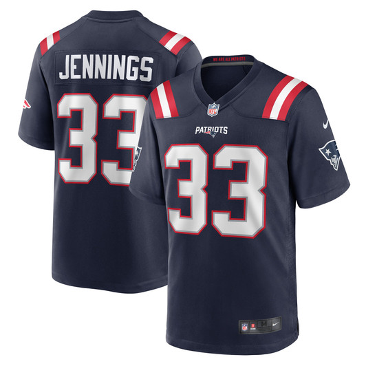[FULLY STITCHED] New England Patriots Anfernee Jennings Navy Style 3 Limited Football Jersey 