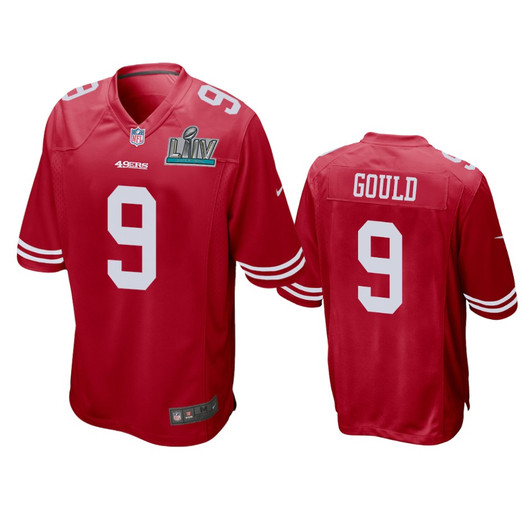 [FULLY STITCHED] San Francisco 49ers Robbie Gould Scarlet Super Bowl LIV Style 4 Limited Football Jersey 