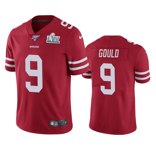 [FULLY STITCHED] San Francisco 49ers Robbie Gould Scarlet Super Bowl LIV Style 5 Limited Football Jersey 