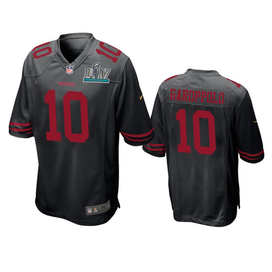 [FULLY STITCHED] San Francisco 49ers Jimmy Garoppolo Black Super Bowl LIV Style 3 Limited Football Jersey 