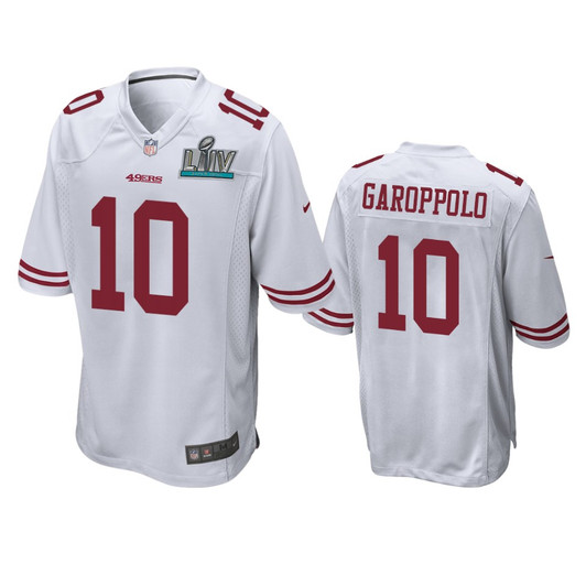 [FULLY STITCHED] San Francisco 49ers Jimmy Garoppolo White Super Bowl LIV Style 3 Limited Football Jersey 