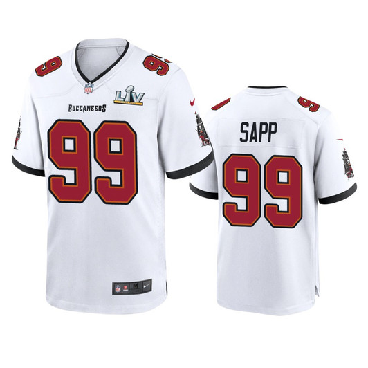 [FULLY STITCHED] Tampa Bay Buccaneers Warren Sapp Super Bowl LV White Limited Football Jersey 