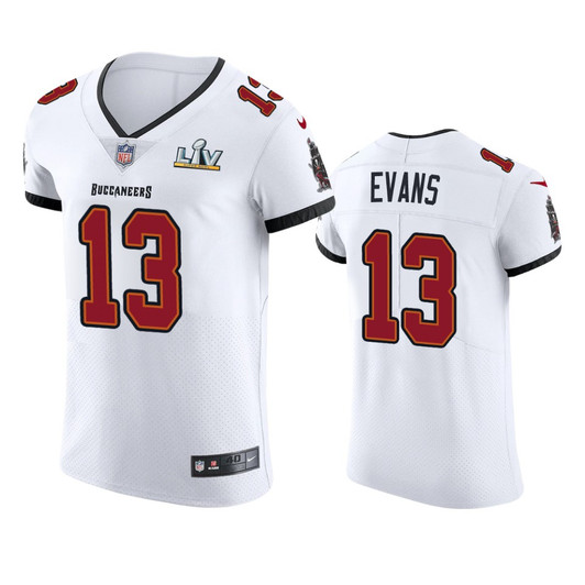 [FULLY STITCHED] Tampa Bay Buccaneers Mike Evans White Super Bowl LV Style 6 Limited Football Jersey 