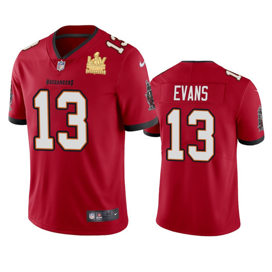 [FULLY STITCHED] Tampa Bay Buccaneers Mike Evans Super Bowl LV Champions Red Limited Football Jersey 