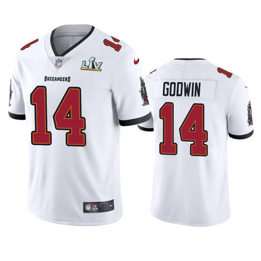 [FULLY STITCHED] Tampa Bay Buccaneers Chris Godwin Super Bowl LV White Limited Football Jersey 