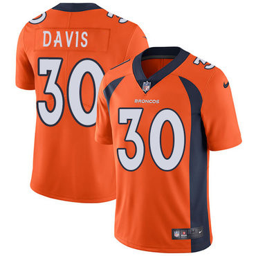 [FULLY STITCHED] #30 Denver Broncos Terrell Davis Orange Limited Football Jersey 