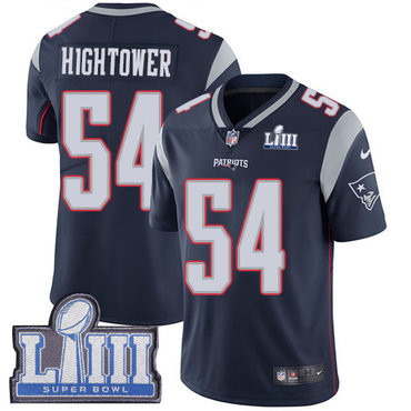 [FULLY STITCHED] #54 New England Patriots Donta Hightower Navy Blue Home Super Bowl LIII Bound Style 2 Limited Football Jersey 