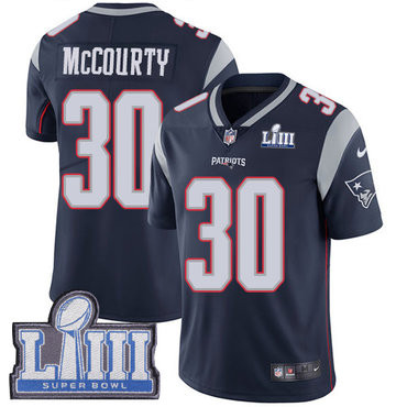 [FULLY STITCHED] #30 New England Patriots Jason Mccourty Navy Blue Home Super Bowl LIII Bound Limited Football Jersey 