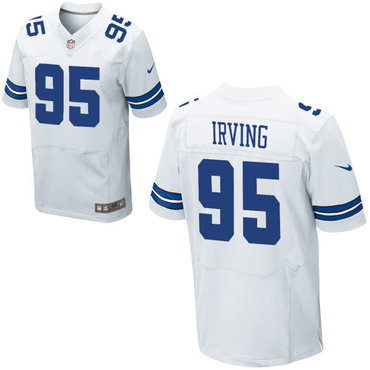 [FULLY STITCHED] #95 Dallas Cowboys David Irving Alternate White Limited Football Jersey 
