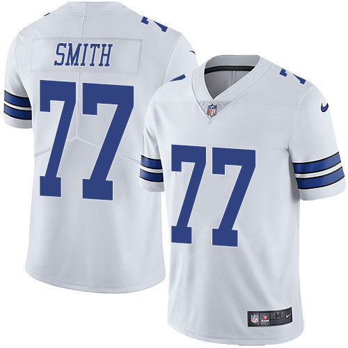 [FULLY STITCHED] #77 Dallas Cowboys Tyron Smith White Limited Football Jersey 