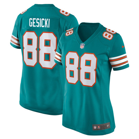 [FULLY STITCHED] Miami Dolphins Mike Gesicki Alternate Aqua Style 2 Limited Football Jersey 