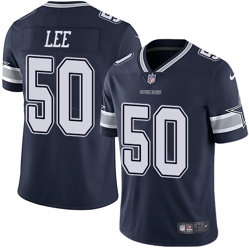 [FULLY STITCHED] #50 Dallas Cowboys Sean Lee Navy Blue Limited Football Jersey 