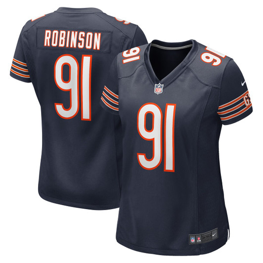 [FULLY STITCHED] Chicago Bears Dominique Robinson Navy Style 2 Limited Football Jersey 