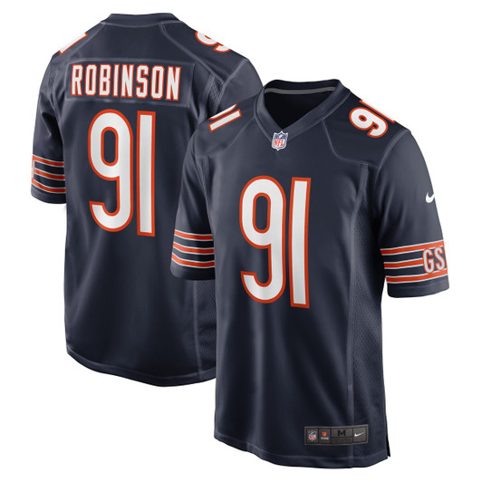 [FULLY STITCHED] Chicago Bears Dominique Robinson Navy Style 3 Limited Football Jersey 