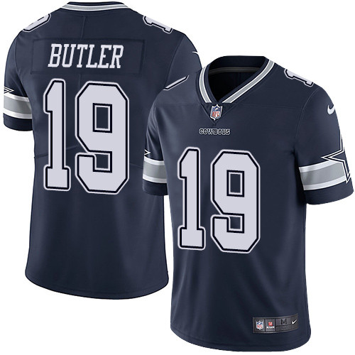 [FULLY STITCHED] #19 Dallas Cowboys Brice Butler Navy Blue Limited Football Jersey 