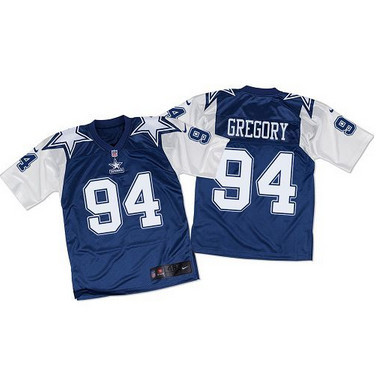 [FULLY STITCHED] #94 Dallas Cowboys Randy Gregory Navy Bluewhite Throwback Limited Football Jersey 