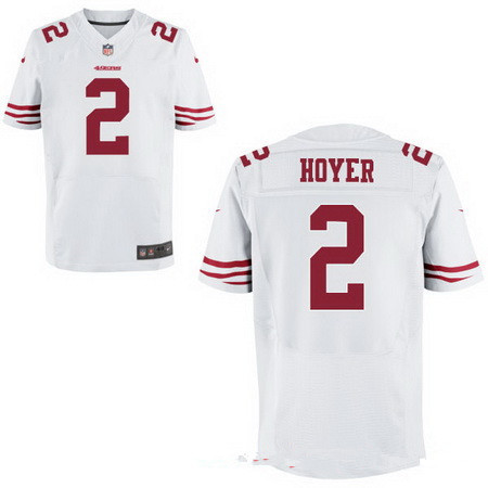 [FULLY STITCHED] #2 San Francisco 49ers Brian Hoyer White Road Limited Football Jersey 