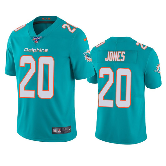 [FULLY STITCHED] Miami Dolphins Reshad Jones Aqua 100th Season Limited Football Jersey 